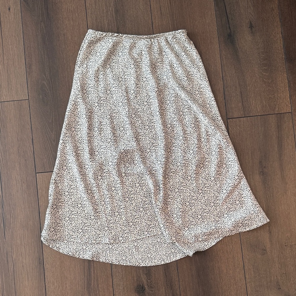 Sienna Sky Cream and Black Patterned A-Line Skirt
